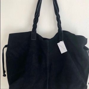 NWT Free People Black Suede Tote by Sundown Wilds #GentlyUsed #GreatCondition